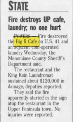 Big R Cafe - Oct 1992 Fire (newer photo)